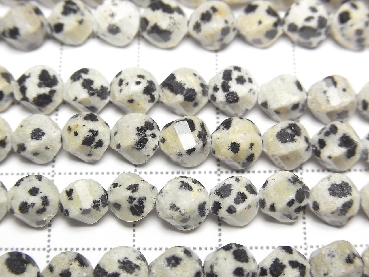Dalmatian Jasper Twist x Multiple Facets 6x5x5mm 1strand beads 1strand beads beads (approx. 14 inch/35 cm)
