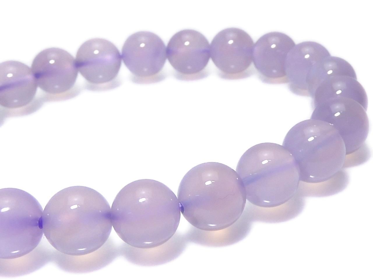 Indonesian Natural Color Purple Chalcedony AAA Round 8.5mm 1strand beads (Bracelet) NO.2 [One of a kind]