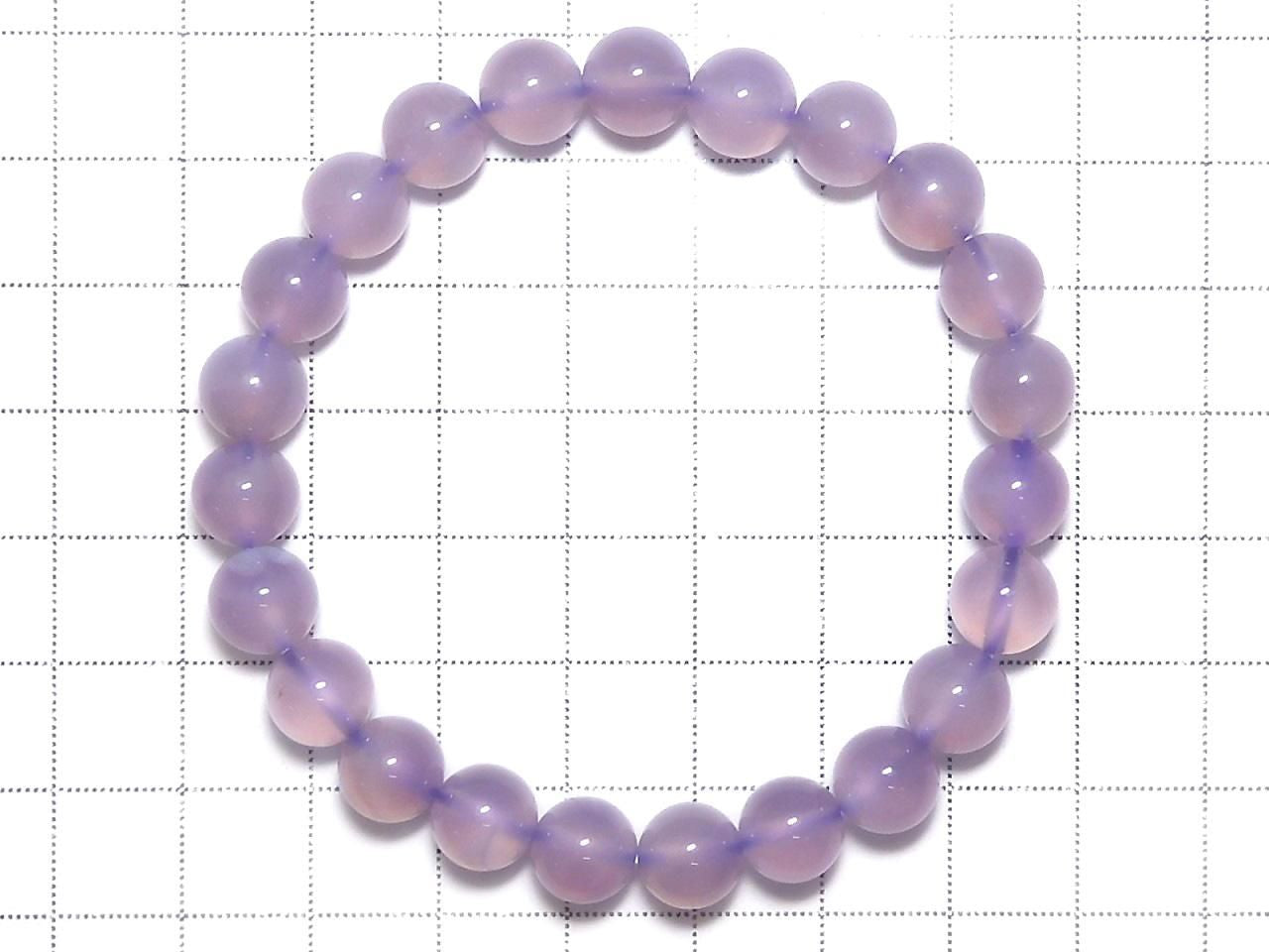Indonesian Natural Color Purple Chalcedony AAA Round 8.5mm 1strand beads (Bracelet) NO.2 [One of a kind]