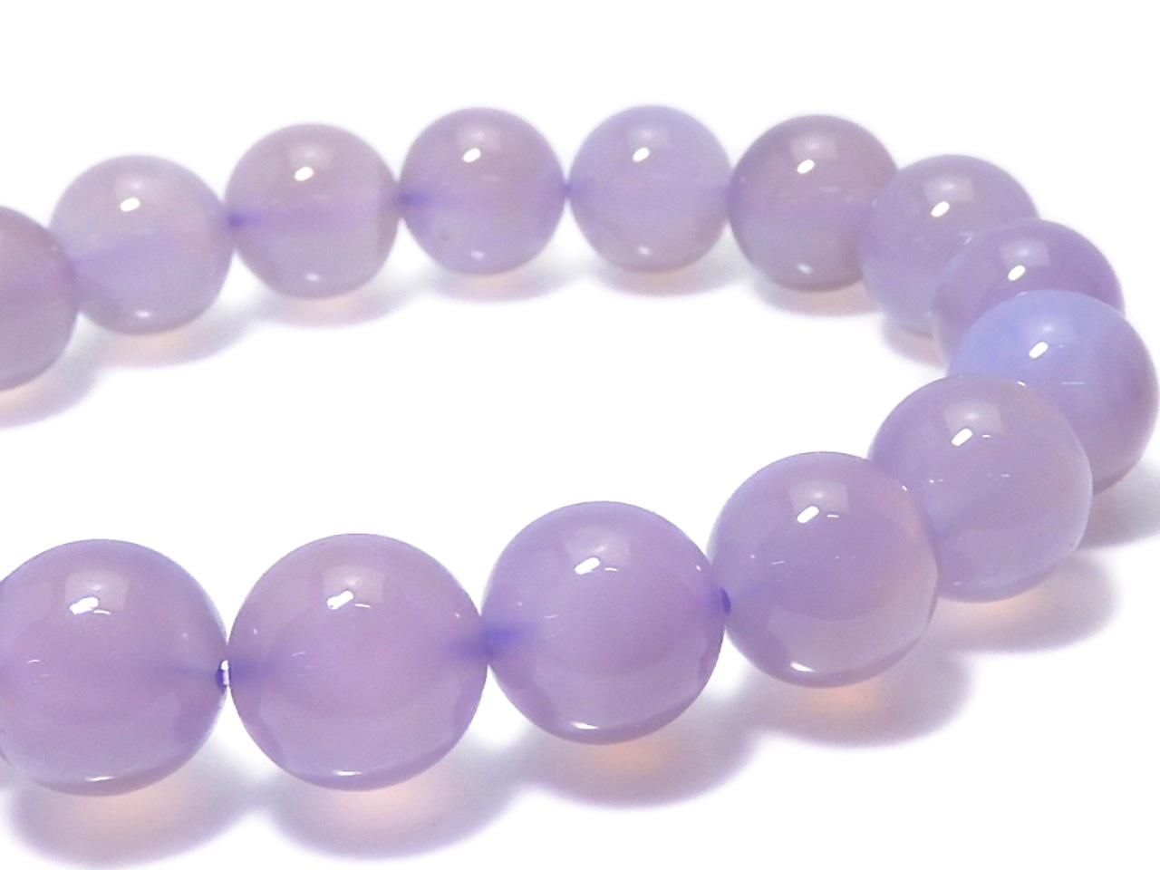 Indonesian Natural Color Purple Chalcedony AAA Round 11.5mm 1strand beads (Bracelet) NO.3 [One of a kind]