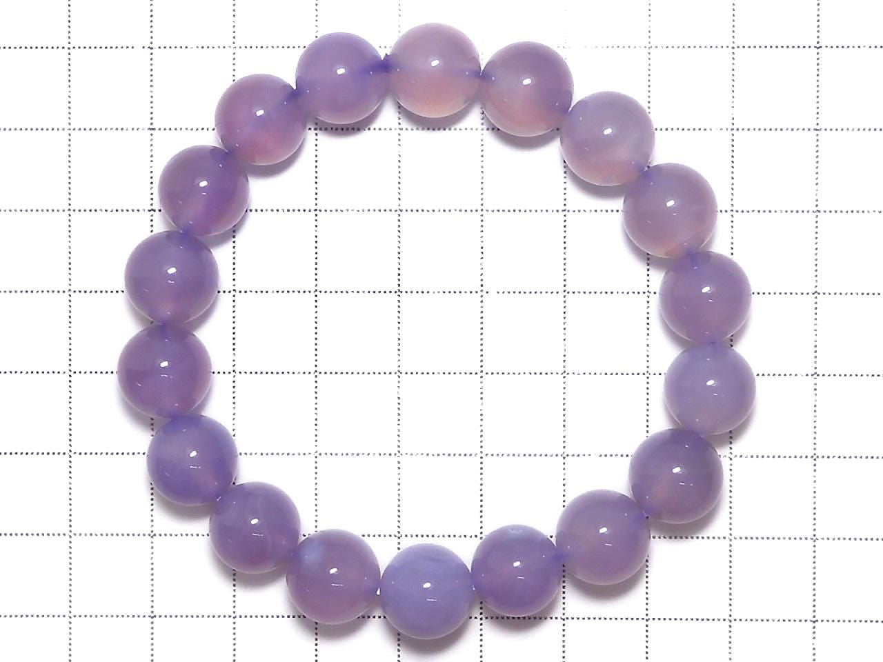Indonesian Natural Color Purple Chalcedony AAA Round 11.5mm 1strand beads (Bracelet) NO.3 [One of a kind]