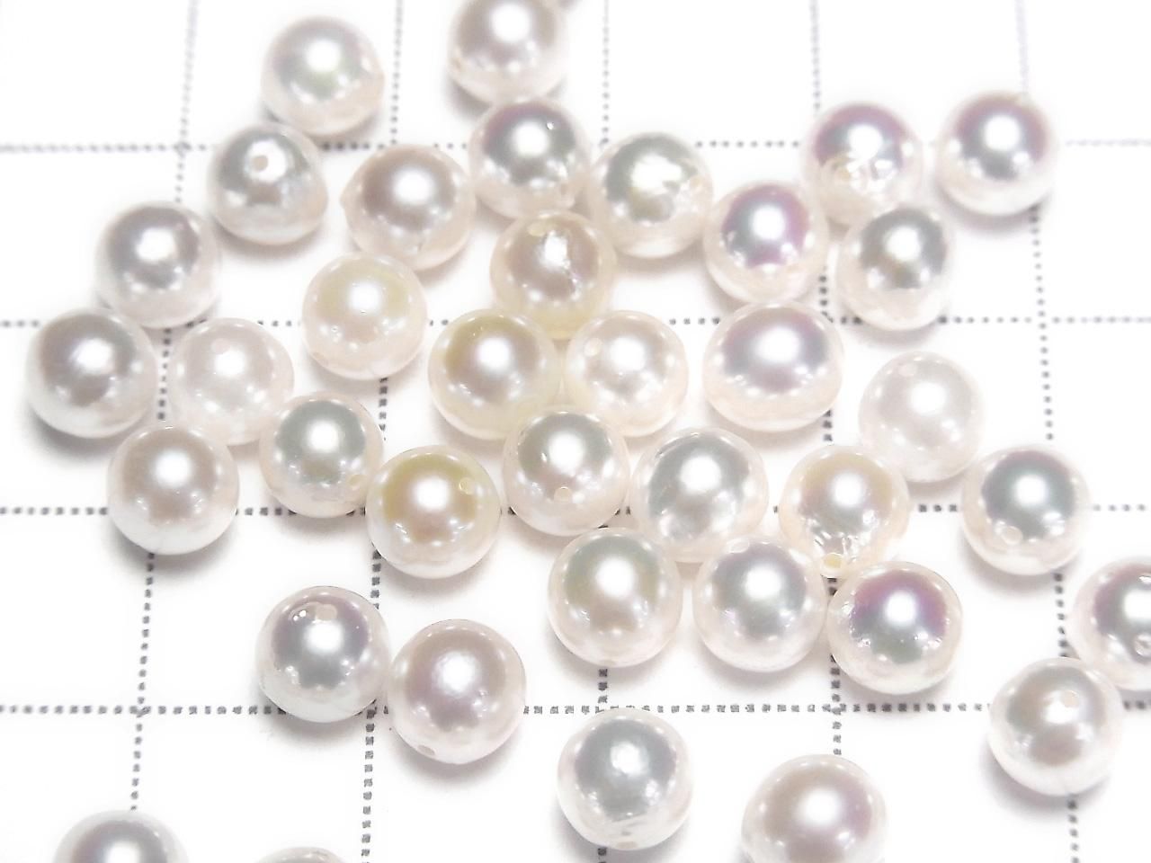 Akoya Pearls AA++ Round 5.5-6mm White [Drilled Hole] 10pcs