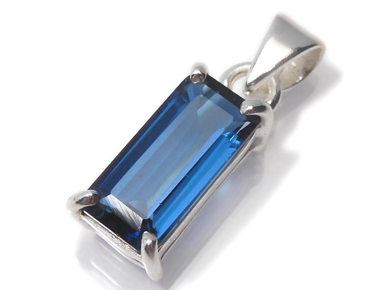 High Quality London Blue Topaz AAA Faceted Pendant Silver925 NO.141 [One of a kind]