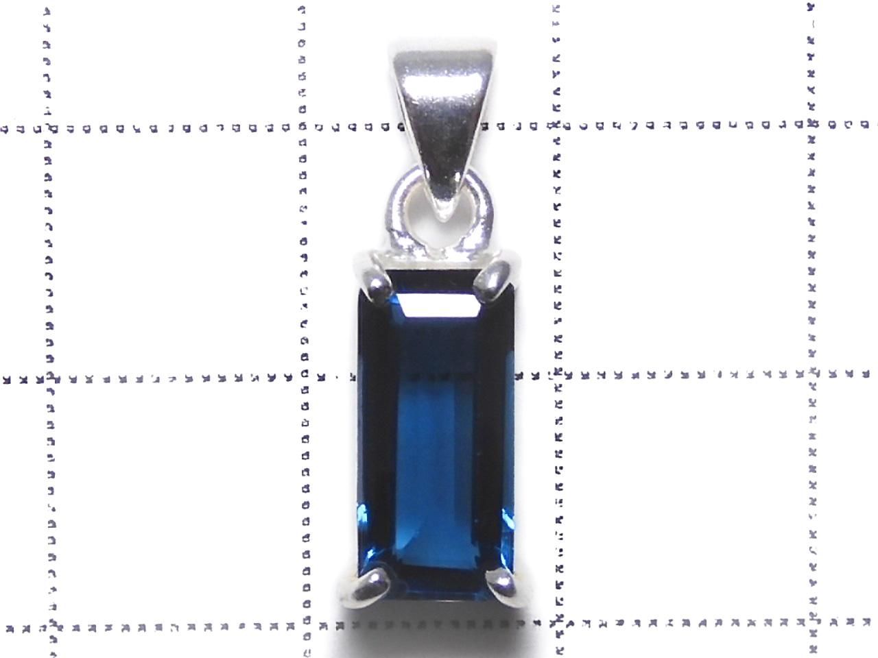 High Quality London Blue Topaz AAA Faceted Pendant Silver925 NO.141 [One of a kind]