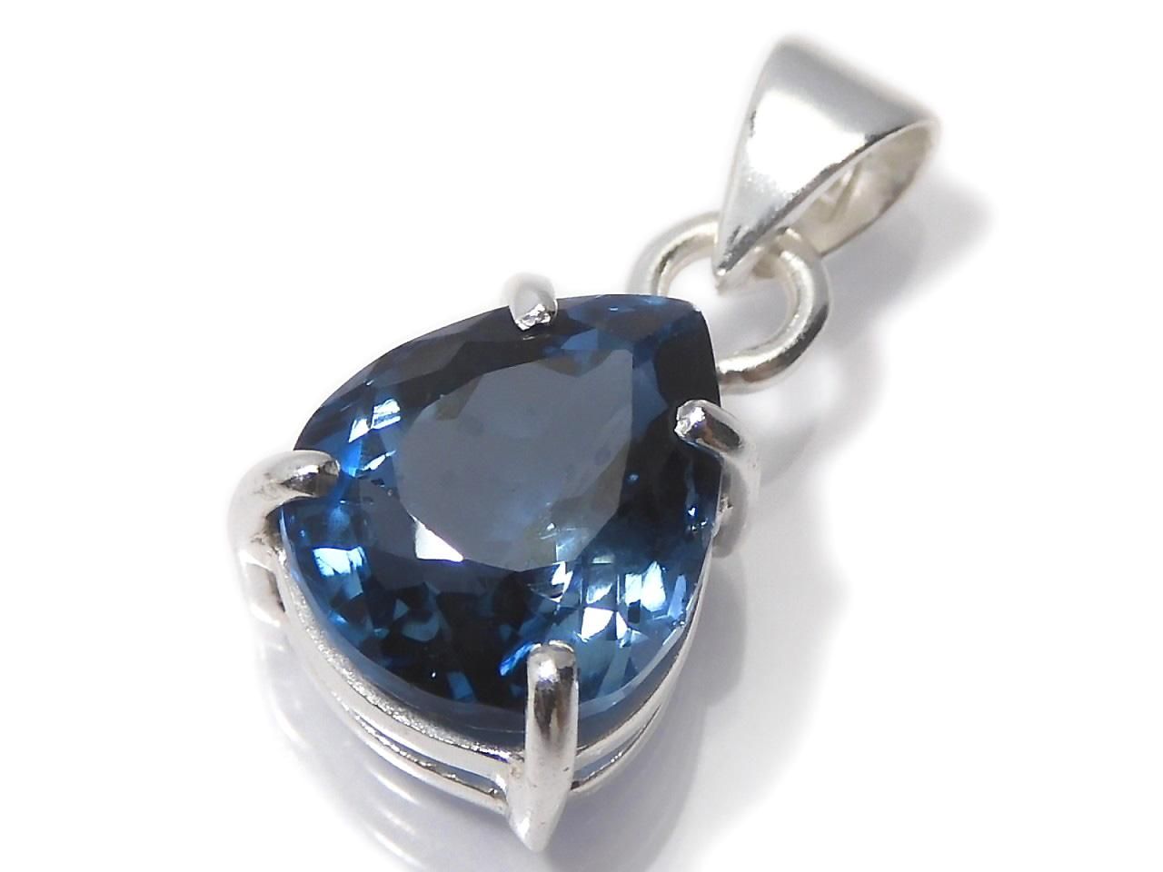 High Quality London Blue Topaz AAA Faceted Pendant Silver925 NO.142 [One of a kind]