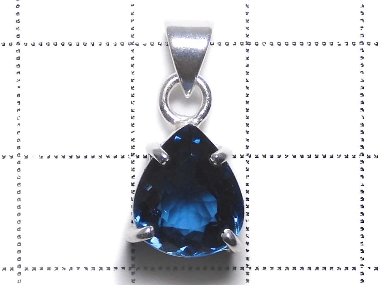 High Quality London Blue Topaz AAA Faceted Pendant Silver925 NO.142 [One of a kind]