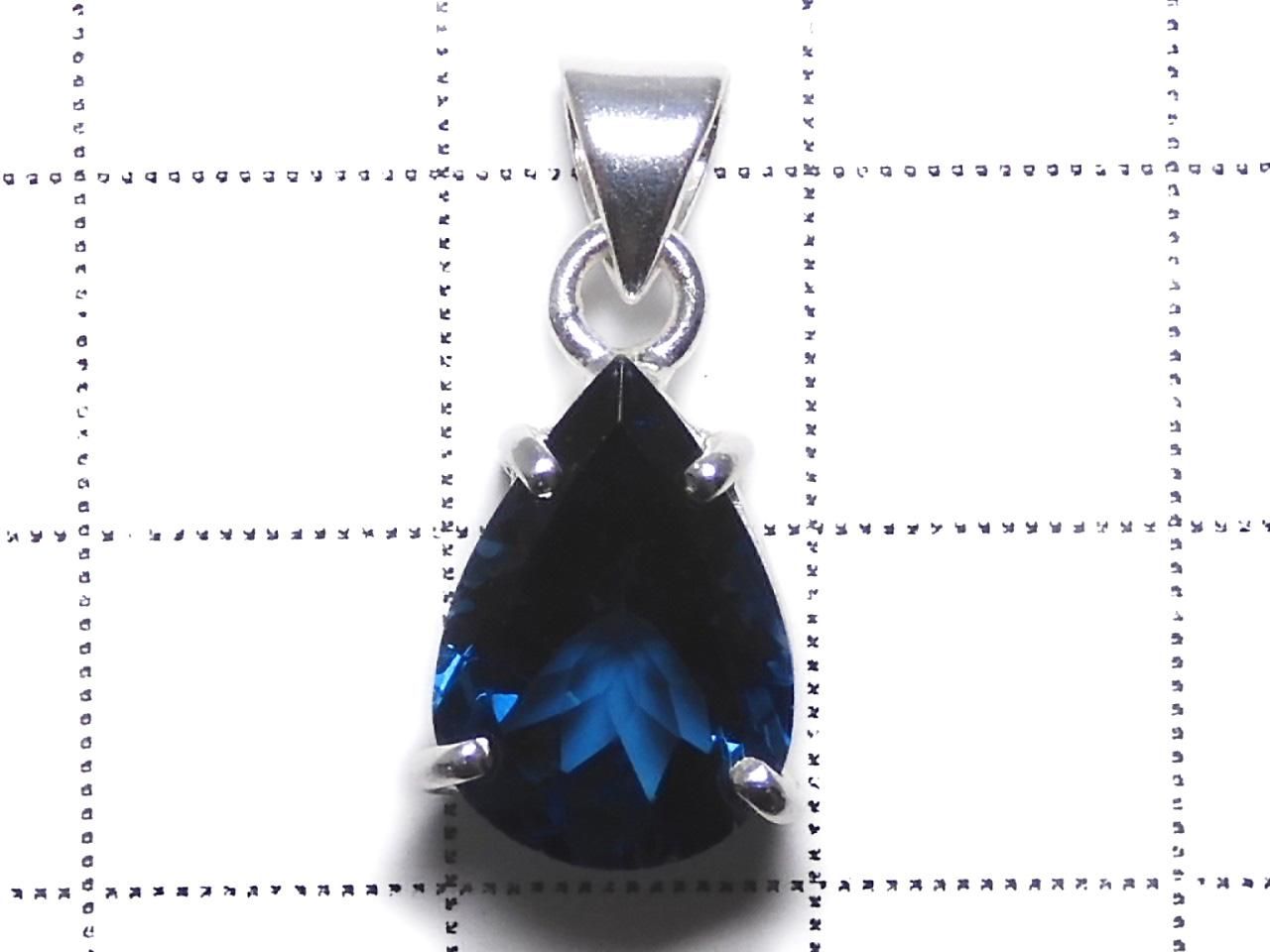 High Quality London Blue Topaz AAA Faceted Pendant Silver925 NO.145 [One of a kind]