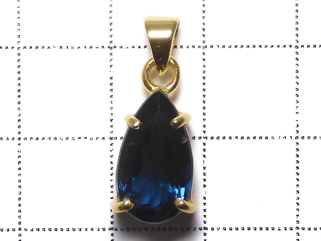 High Quality London Blue Topaz AAA Faceted Pendant 18KGP NO.146 [One of a kind]