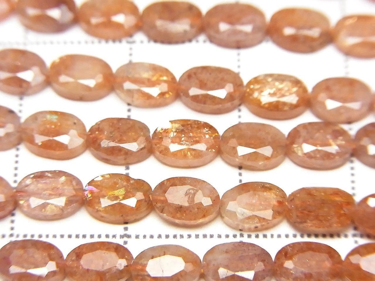 Sunstone AA++ Faceted Oval 6x4mm half or 1strand beads (aprx.14inch/35cm)High Quality!