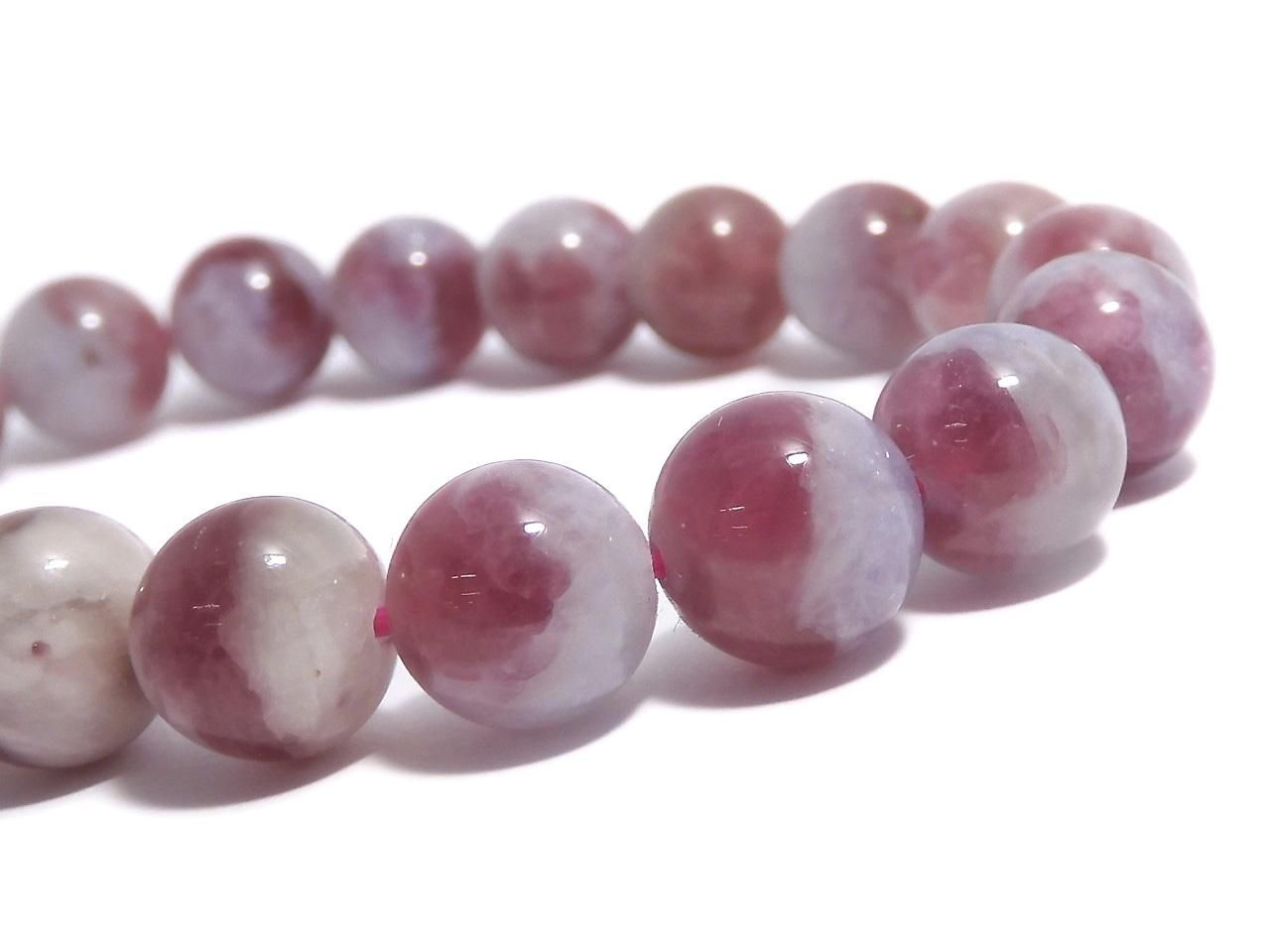 Pink Tourmaline Silica AA++ Round 9.5mm 1strand beads (Bracelet) NO.2 [One of a kind]