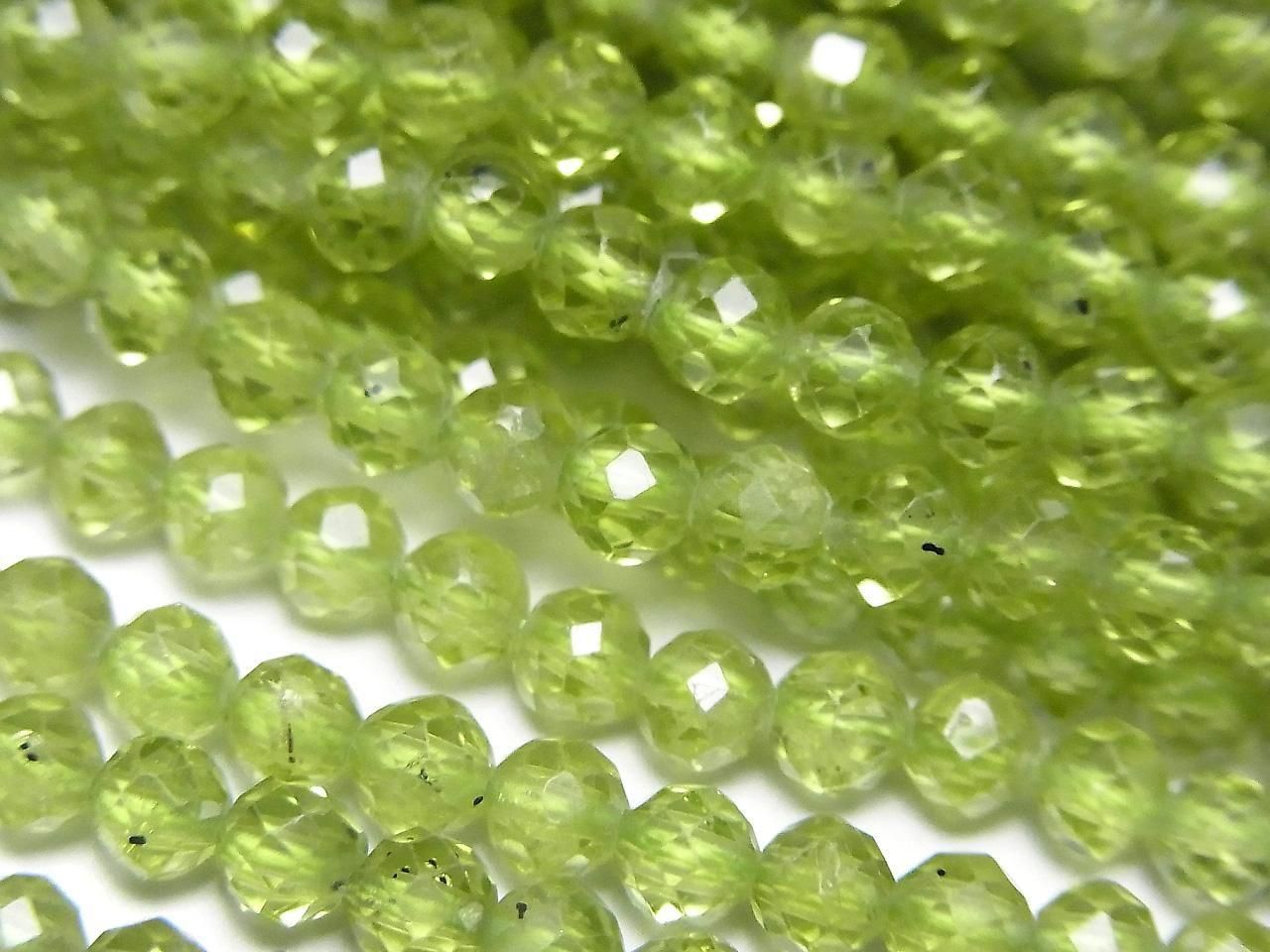 Peridot AAA Faceted Round 4mm half or 1strand beads (aprx.15inch/37cm)High Quality!