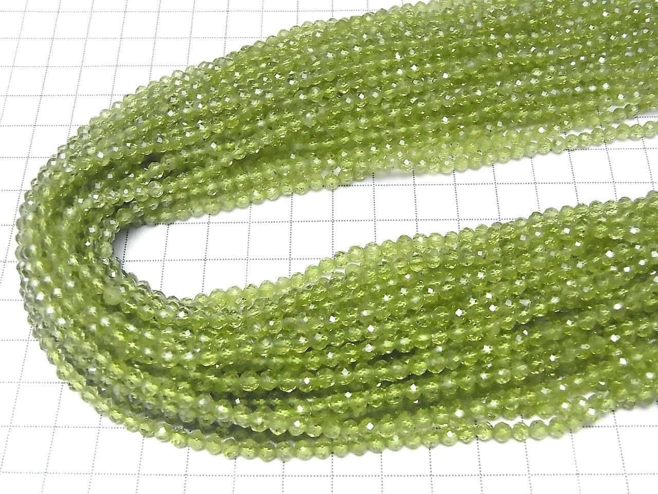 Peridot AAA Faceted Round 4mm half or 1strand beads (aprx.15inch/37cm)High Quality!