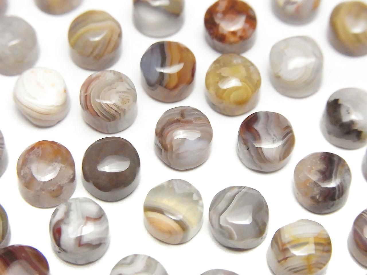 Laguna Lace Agate Round Cabochon 6x6mm 5pcs