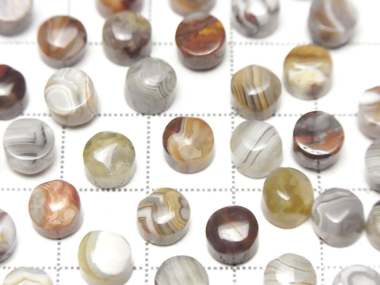 Laguna Lace Agate Round Cabochon 6x6mm 5pcs