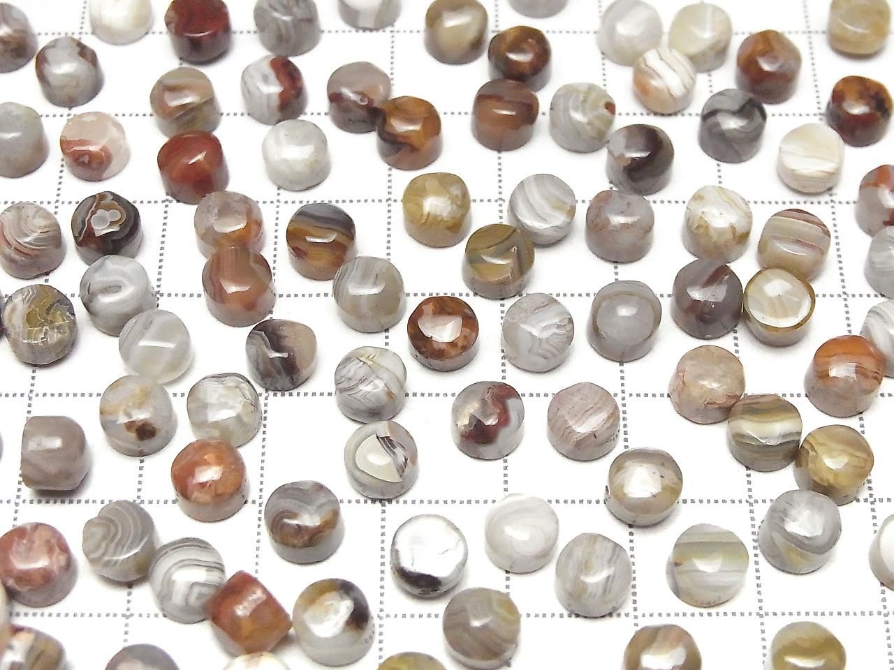 Laguna Lace Agate Round Cabochon 6x6mm 5pcs