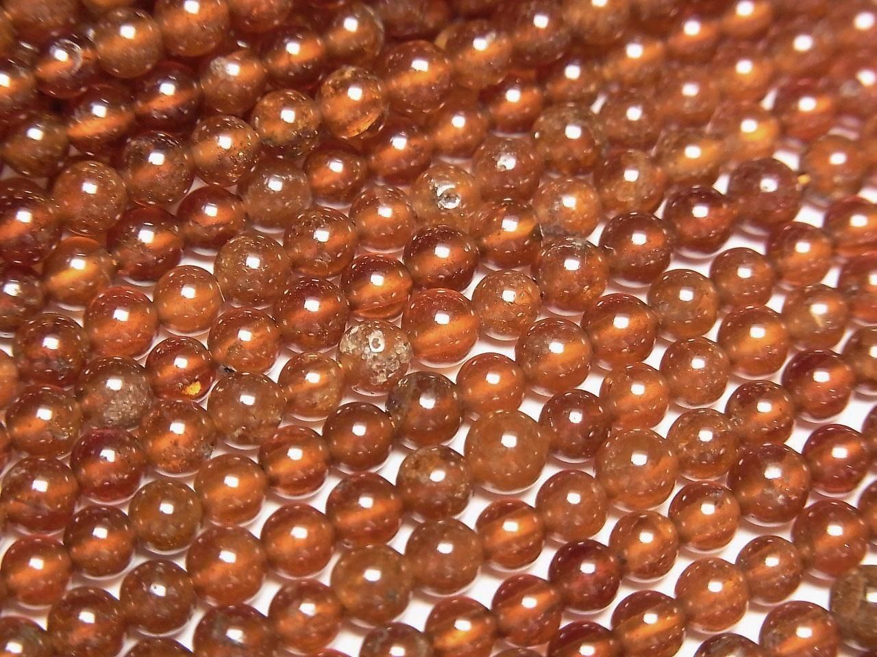 Hessonite Garnet AA Round 4mm 1strand beads (aprx.15inch/38cm)