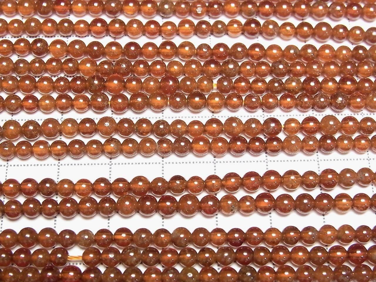 Hessonite Garnet AA Round 4mm 1strand beads (aprx.15inch/38cm)