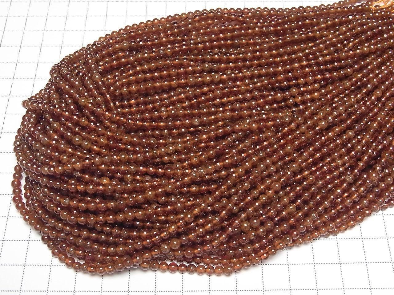 Hessonite Garnet AA Round 4mm 1strand beads (aprx.15inch/38cm)