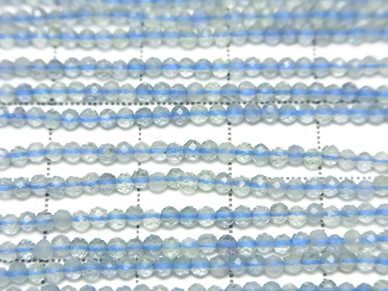 Blue-Green Fluorite AA++ Faceted Round 2mm 1strand beads (approx. 15 inches/36 cm) High Quality!