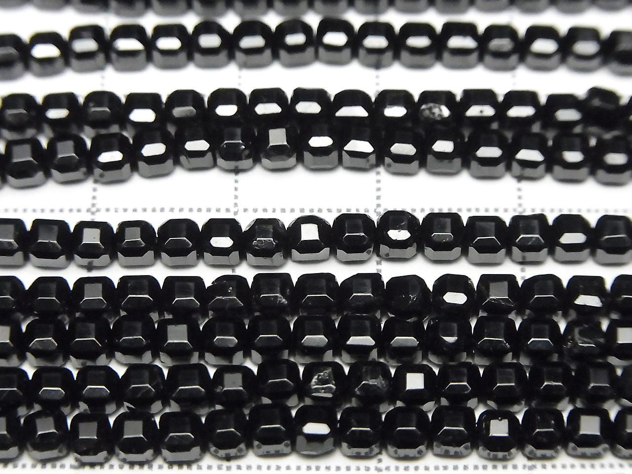 Black Tourmaline AAA- Cube Shape 3x3x3mm 1strand beads (approx. 15inch/37cm)