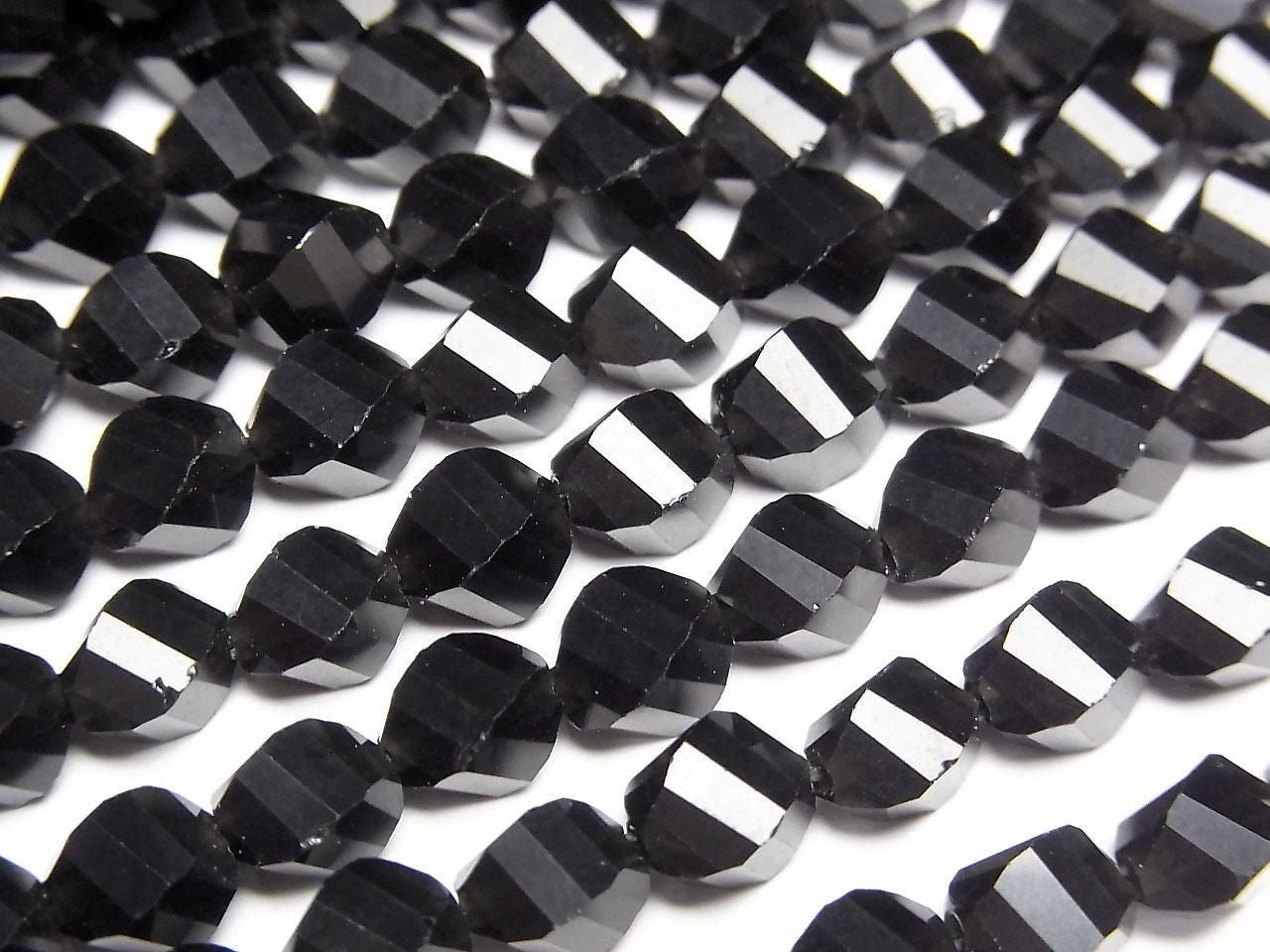 Onyx Twist x Multiple Facets 6x5x5mm 1strand beads (aprx.14inch/35cm)High Quality!