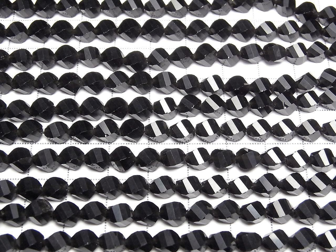 Onyx Twist x Multiple Facets 6x5x5mm 1strand beads (aprx.14inch/35cm)High Quality!