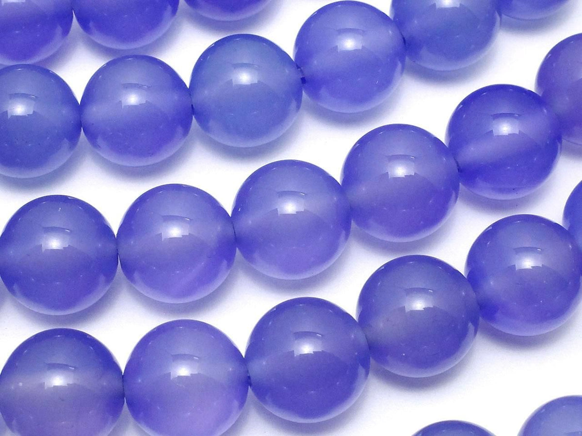 Violet-colored Chalcedony Round 10mm 1strand beads (approx. 14 inches/35 cm)