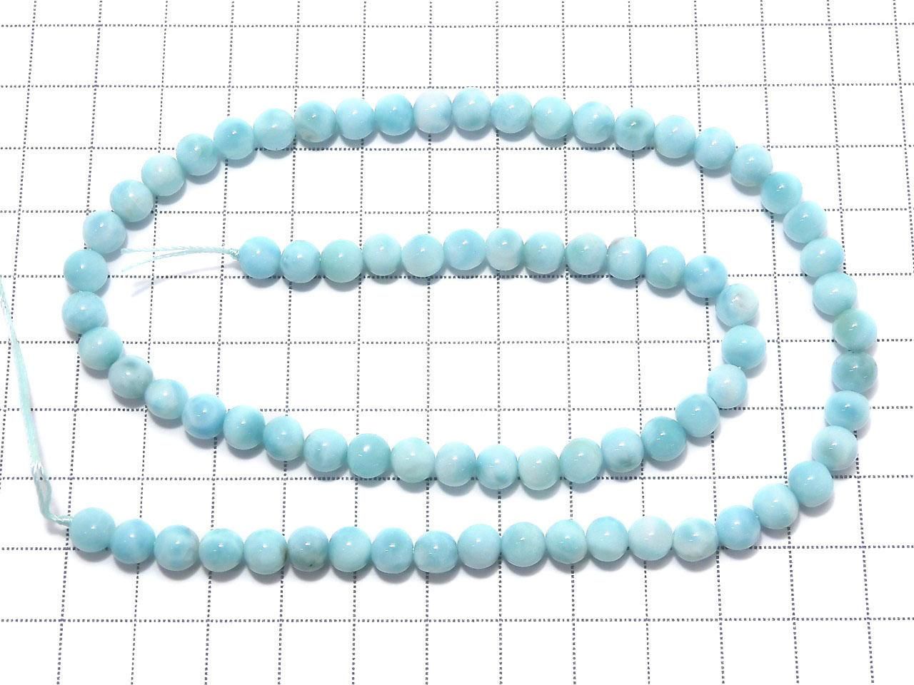 Larimar Pectolite AA++ Round 6mm 1strand beads (aprx.18inch/45cm) NO.1 [One of a kind]