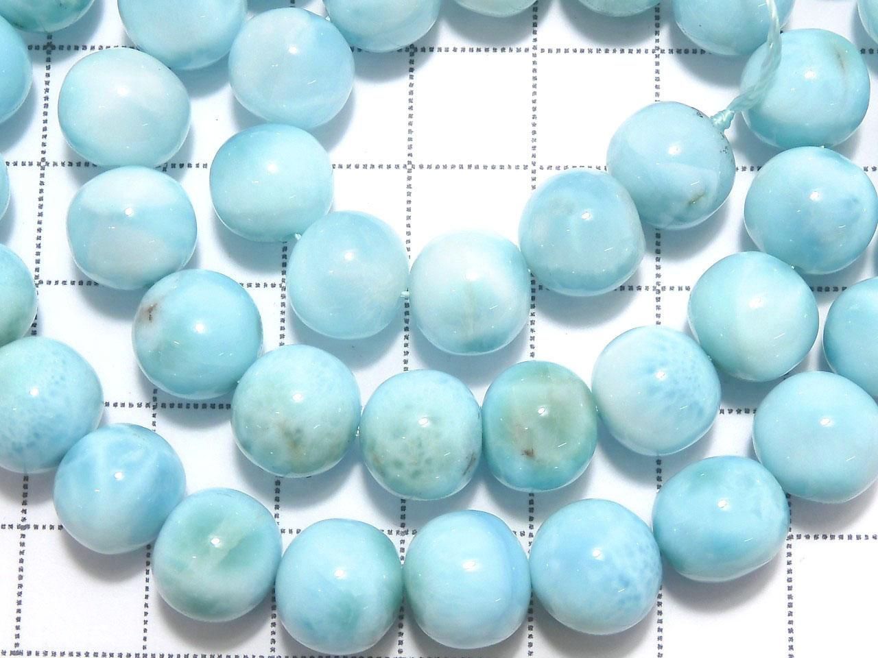 Larimar Pectolite AA++ Round 10mm 1strand beads (aprx.18inch/44cm) NO.2 [One of a kind]