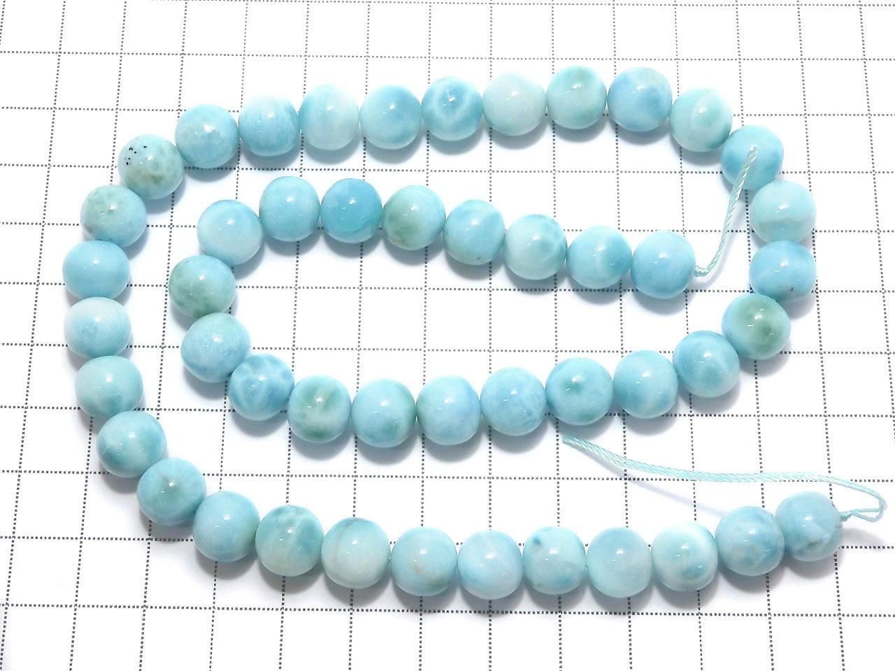 Larimar Pectolite AA++ Round 10mm 1strand beads (aprx.18inch/44cm) NO.2 [One of a kind]