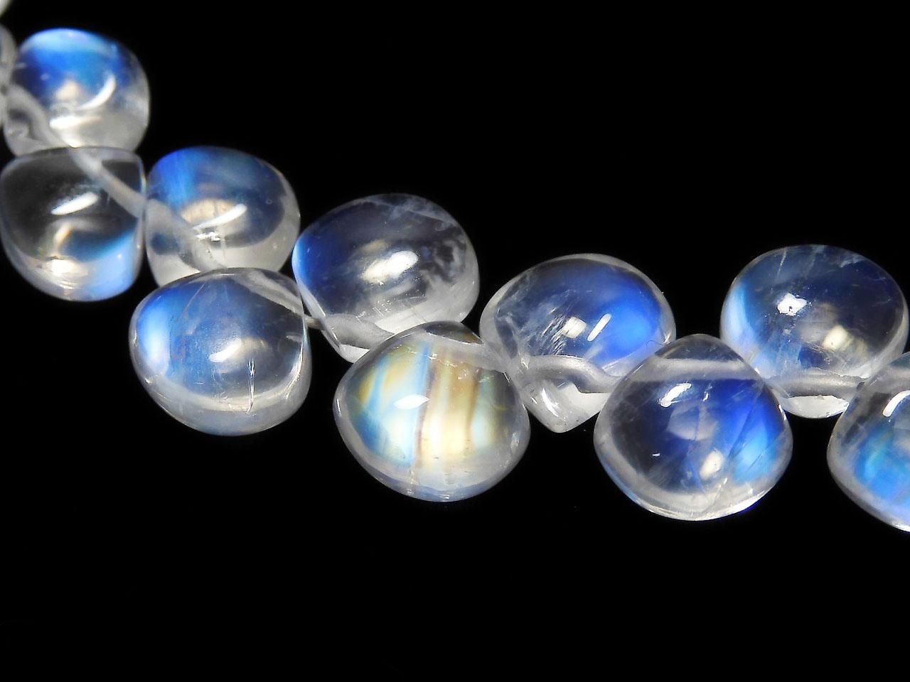 High Quality Rainbow Moonstone AAA Chestnut Faceted Briolette 1strand beads Beads (approx. 13 inches/32 cm) NO.2 [One of a kind]