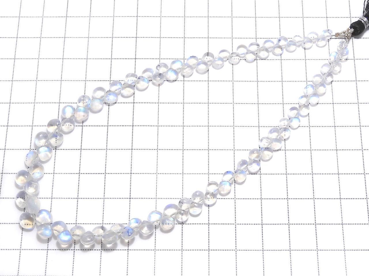 High Quality Rainbow Moonstone AAA Chestnut Faceted Briolette 1strand beads Beads (approx. 13 inches/32 cm) NO.2 [One of a kind]