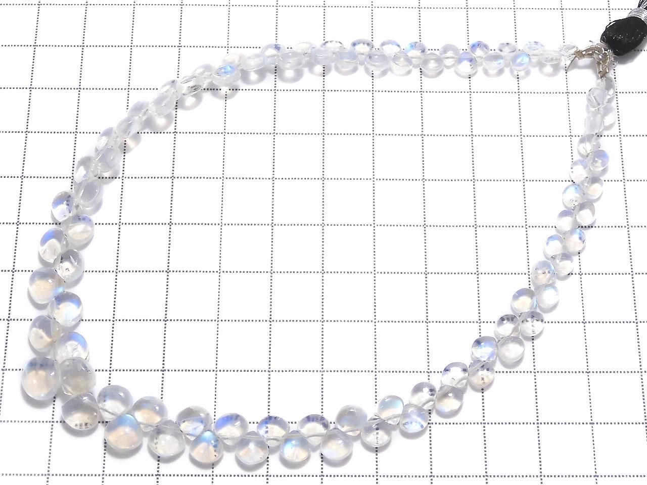 High Quality Rainbow Moonstone AAA Chestnut Faceted Briolette 1strand beads Beads (approx. 13 inches/31 cm) NO.3 [One of a kind]