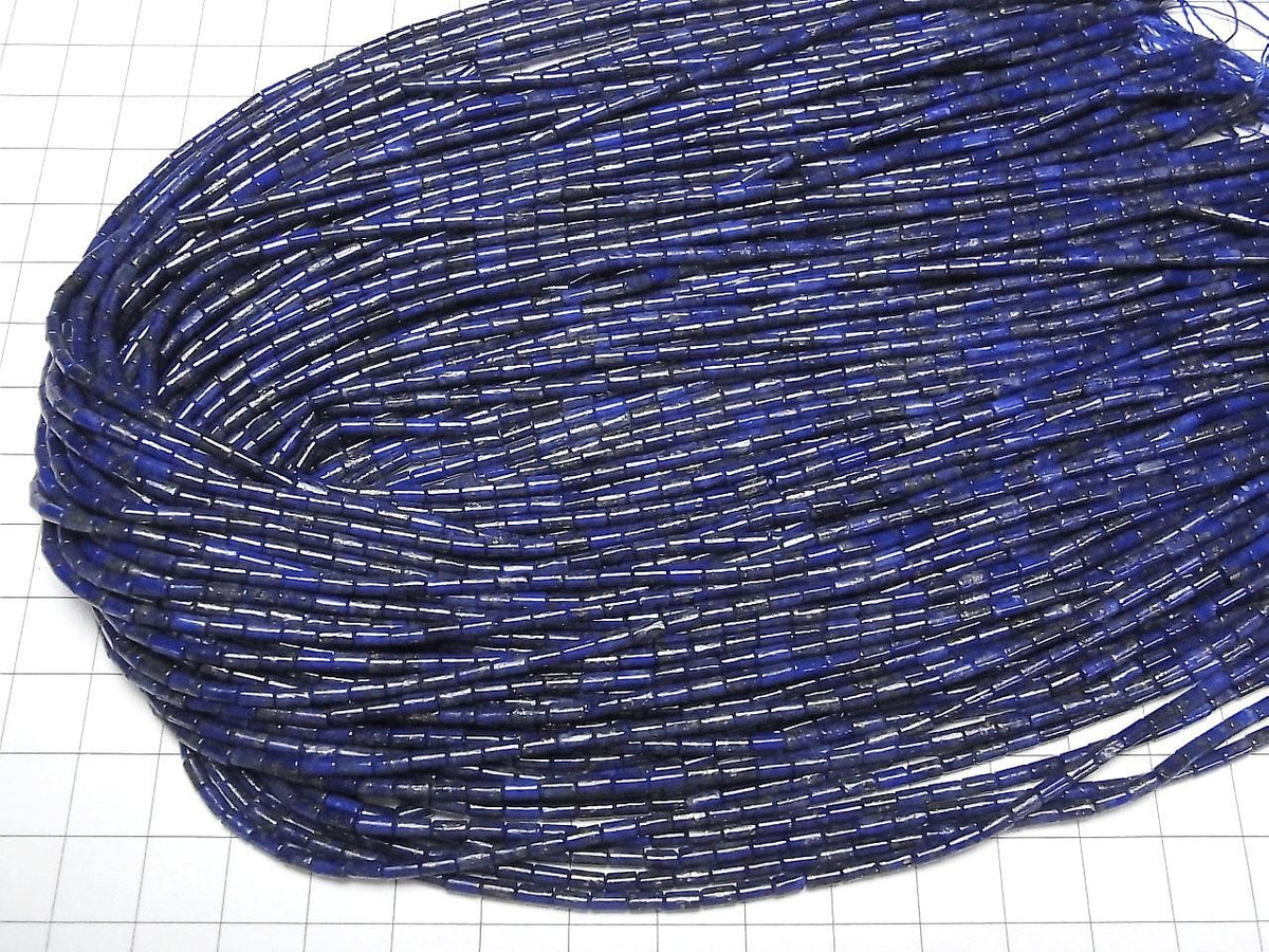 Lapislazuli AAA- Tube 4x2x2mm 1strand beads (aprx.14inch/35cm)
