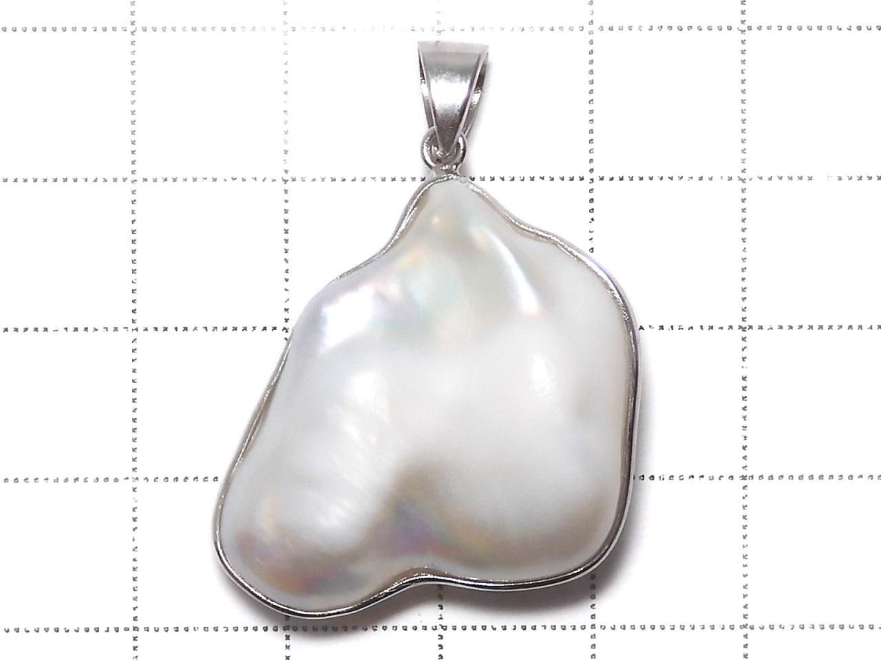 Fresh Water Pearl Keshi Pearl Pendant Silver925 NO.39 [One of a kind]