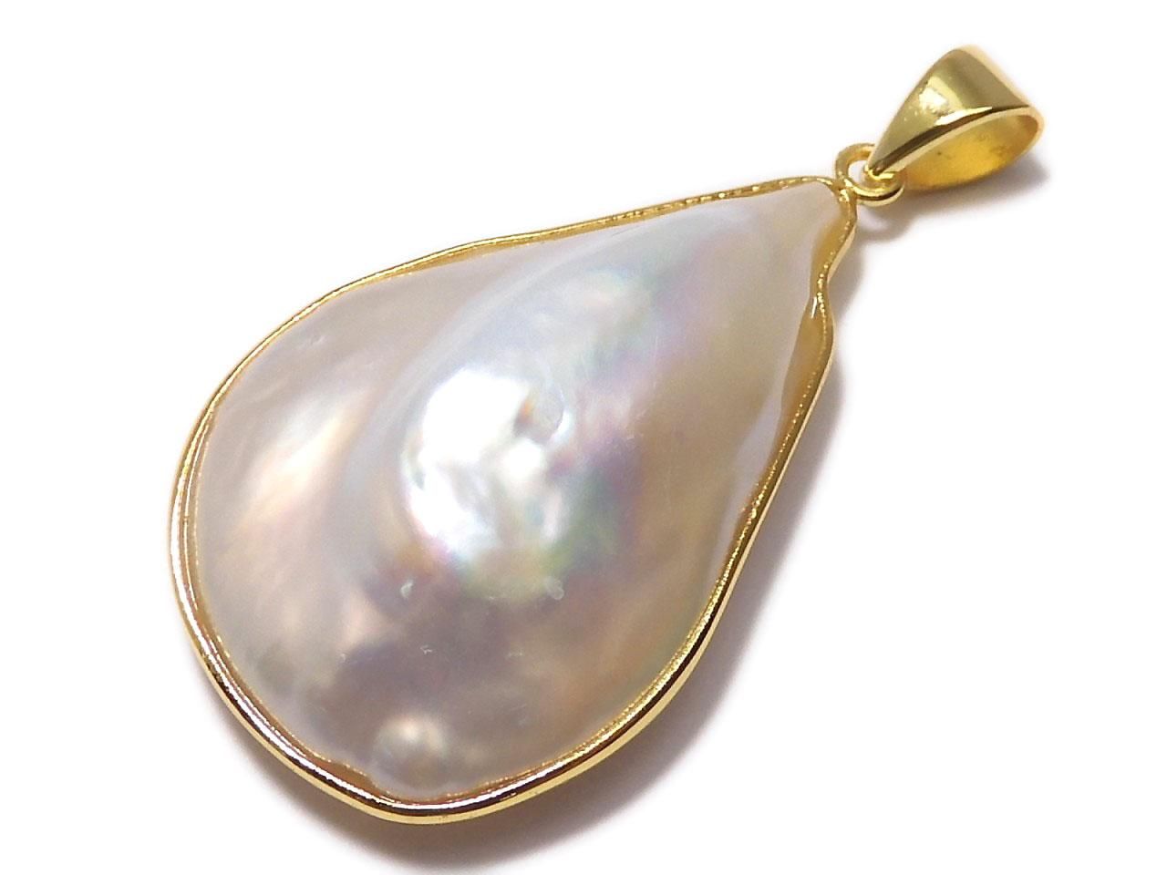 Fresh Water Pearl Keshi Pearl Pendant 18KGP NO.44 [One of a kind]