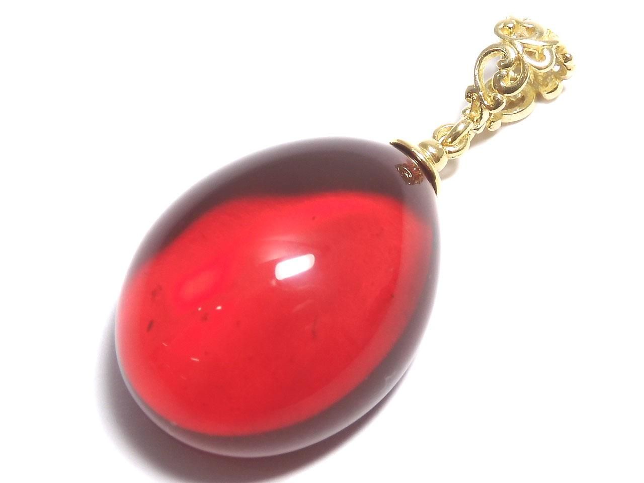Amber Red Color Pendant 18KGP NO.5 [One of a kind]