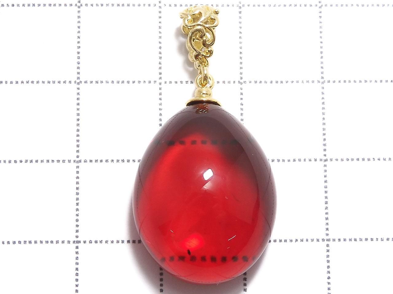 Amber Red Color Pendant 18KGP NO.5 [One of a kind]