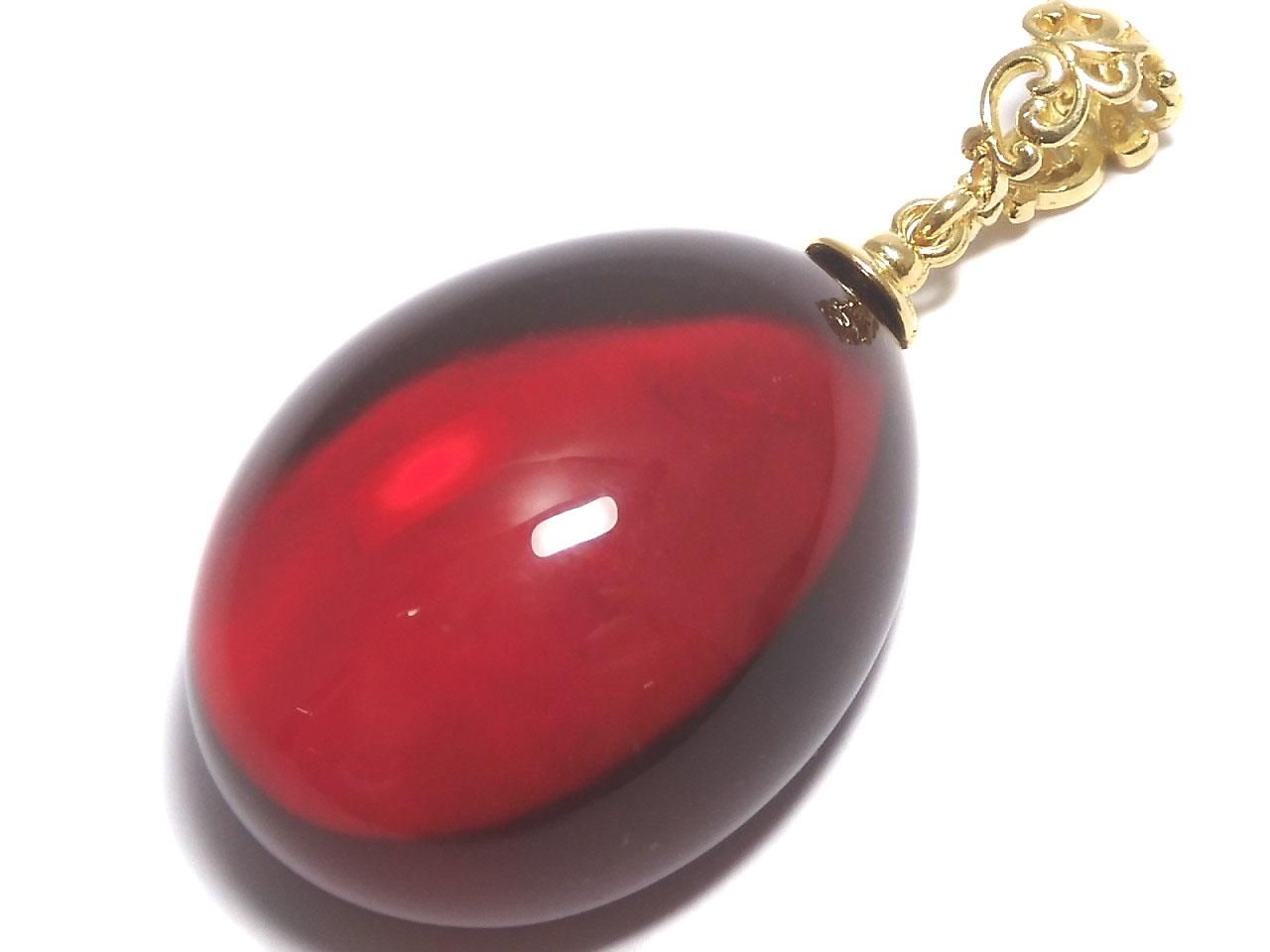 Amber Red Color Pendant 18KGP NO.6 [One of a kind]