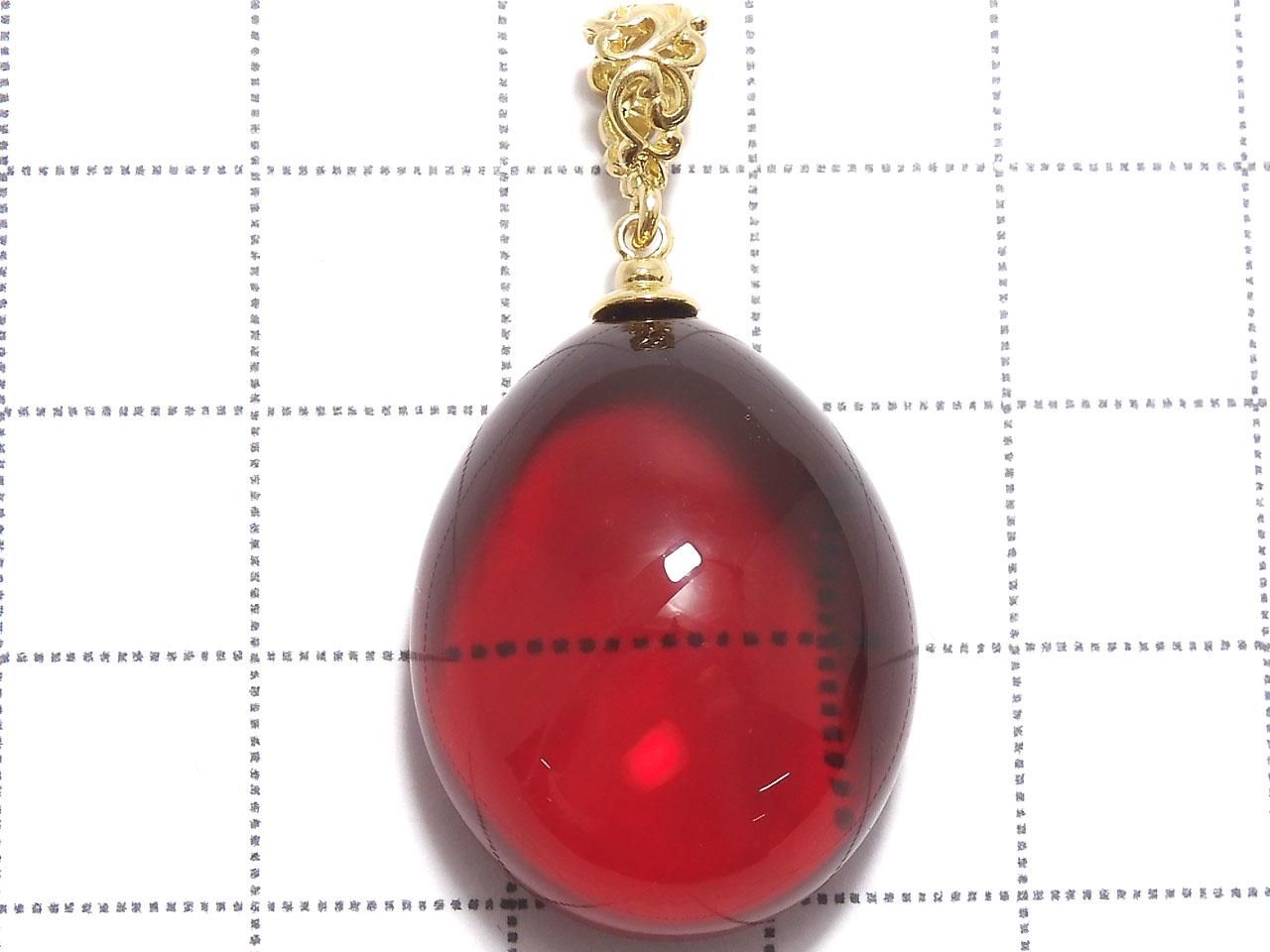 Amber Red Color Pendant 18KGP NO.6 [One of a kind]