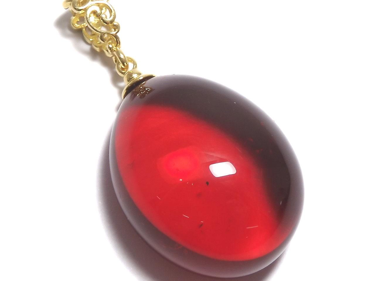 Amber Red Color 18KGP Pendant NO.8 [One of a kind]