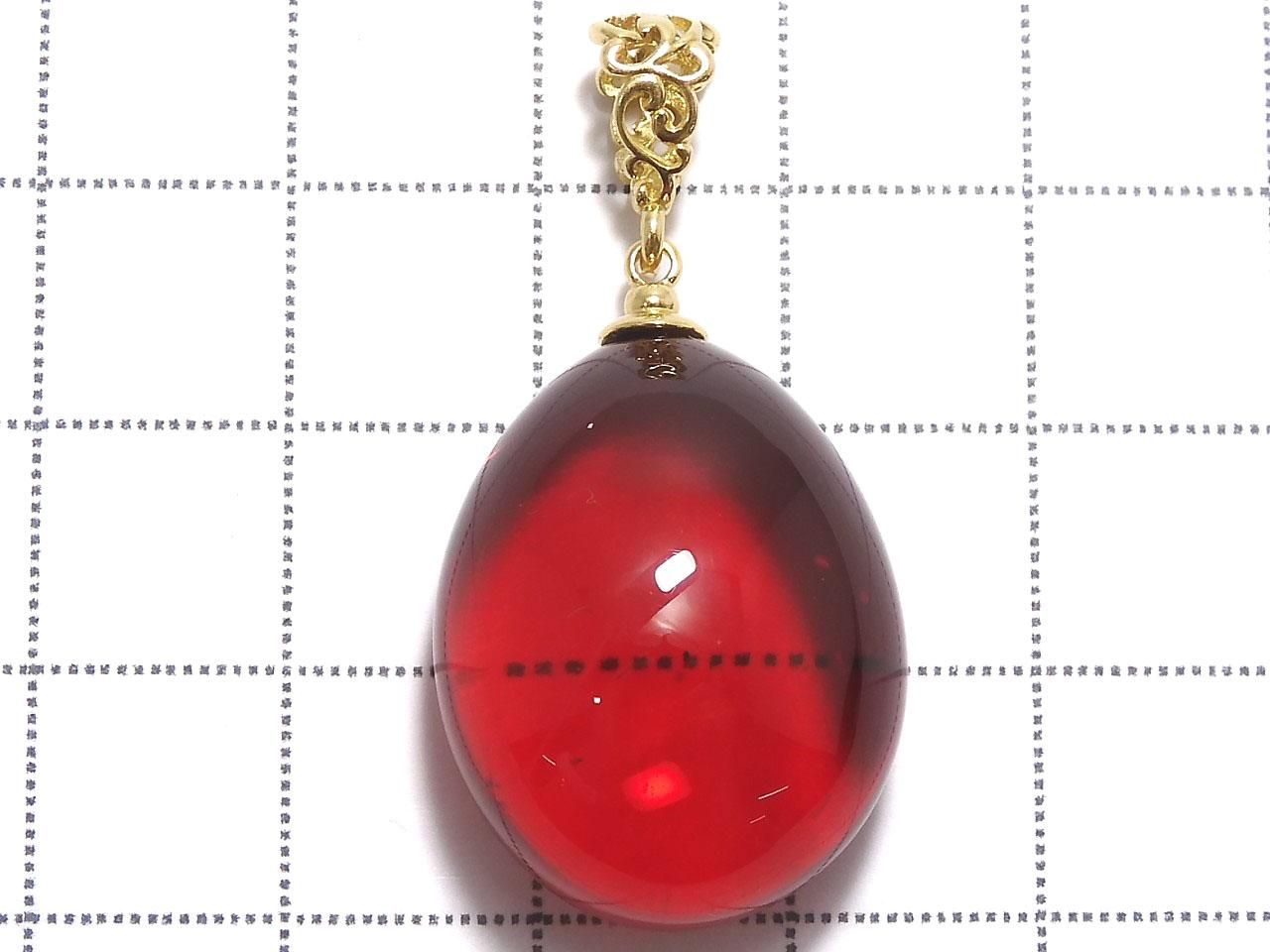 Amber Red Color 18KGP Pendant NO.8 [One of a kind]