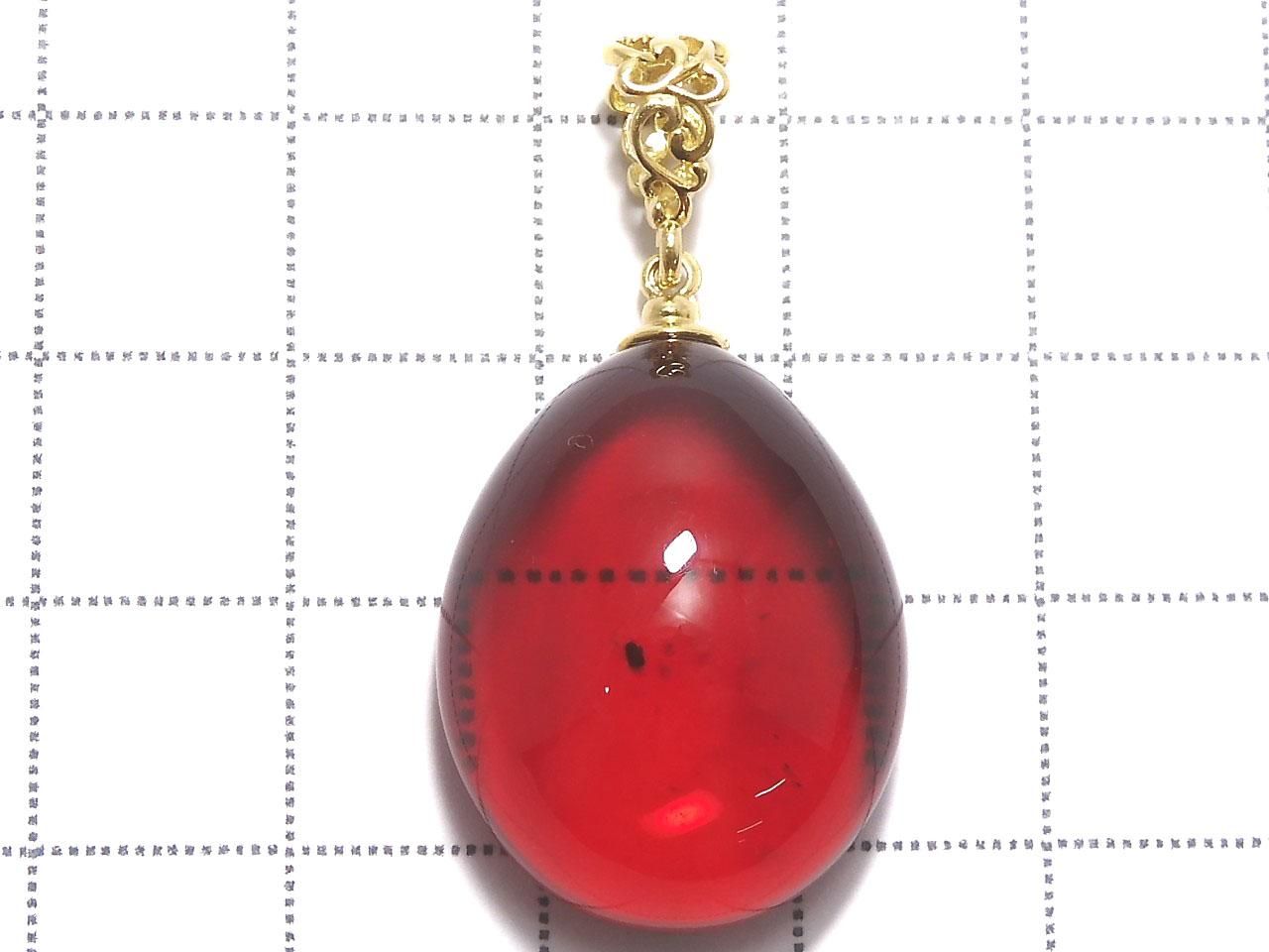Amber Red Color Pendant 18KGP NO.10 [One of a kind]