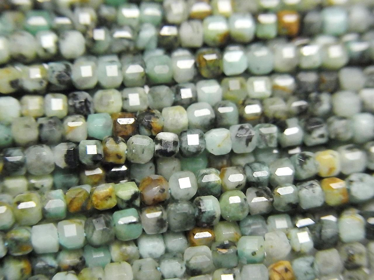 African Turquoise Cube Shape 2x2x2mm 1strand beads (aprx.15inch/37cm)High Quality!