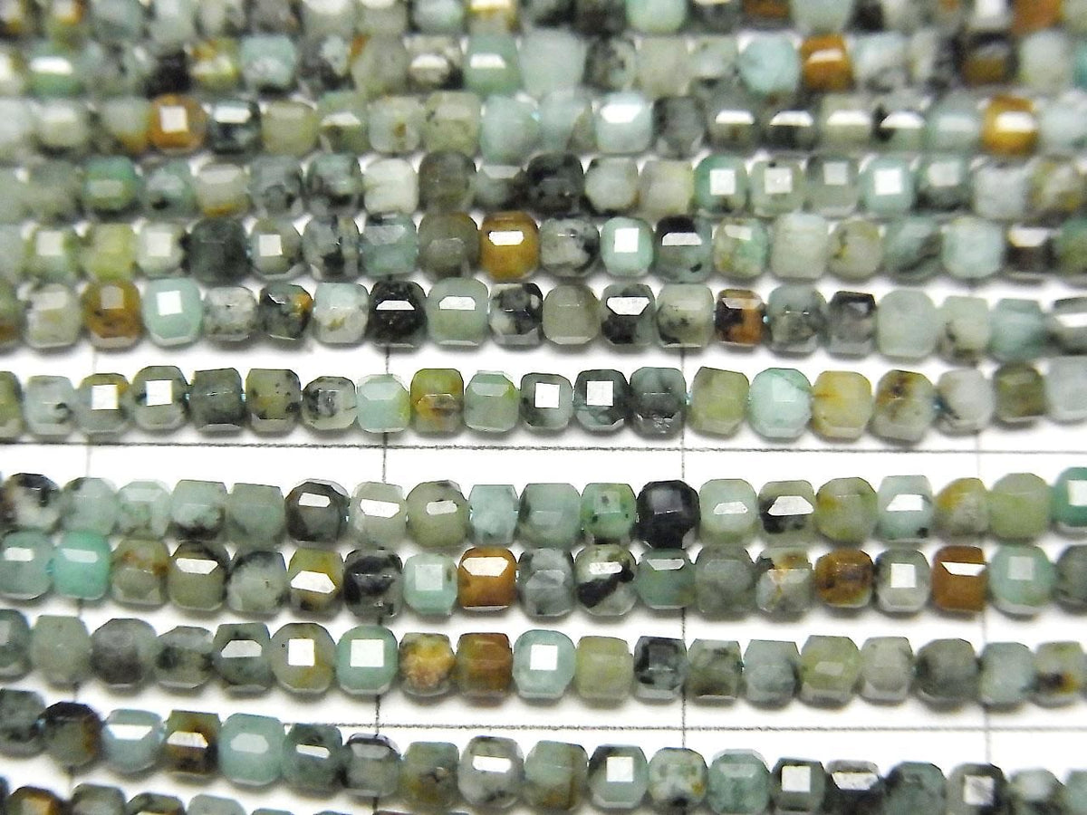African Turquoise Cube Shape 2x2x2mm 1strand beads (aprx.15inch/37cm)High Quality!