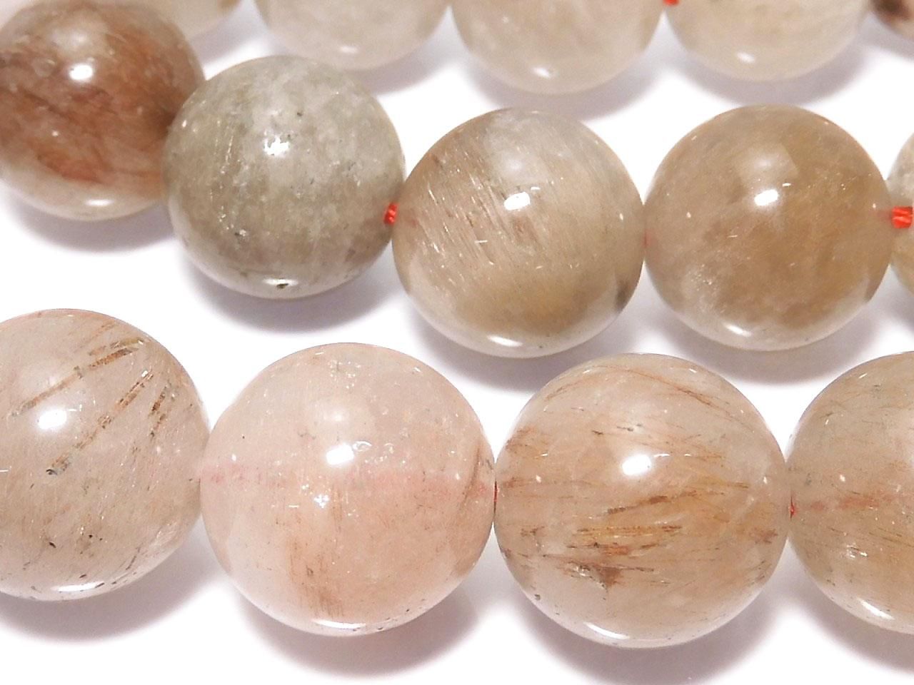 Multi color Rutilated Quartz Round 14mm 1strand beads (aprx.16inch/39cm) NO.2 [One of a kind]