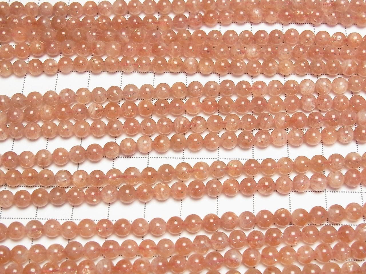 Sunstone AA++ Round 5mm 1strand beads (aprx.15inch/38cm)