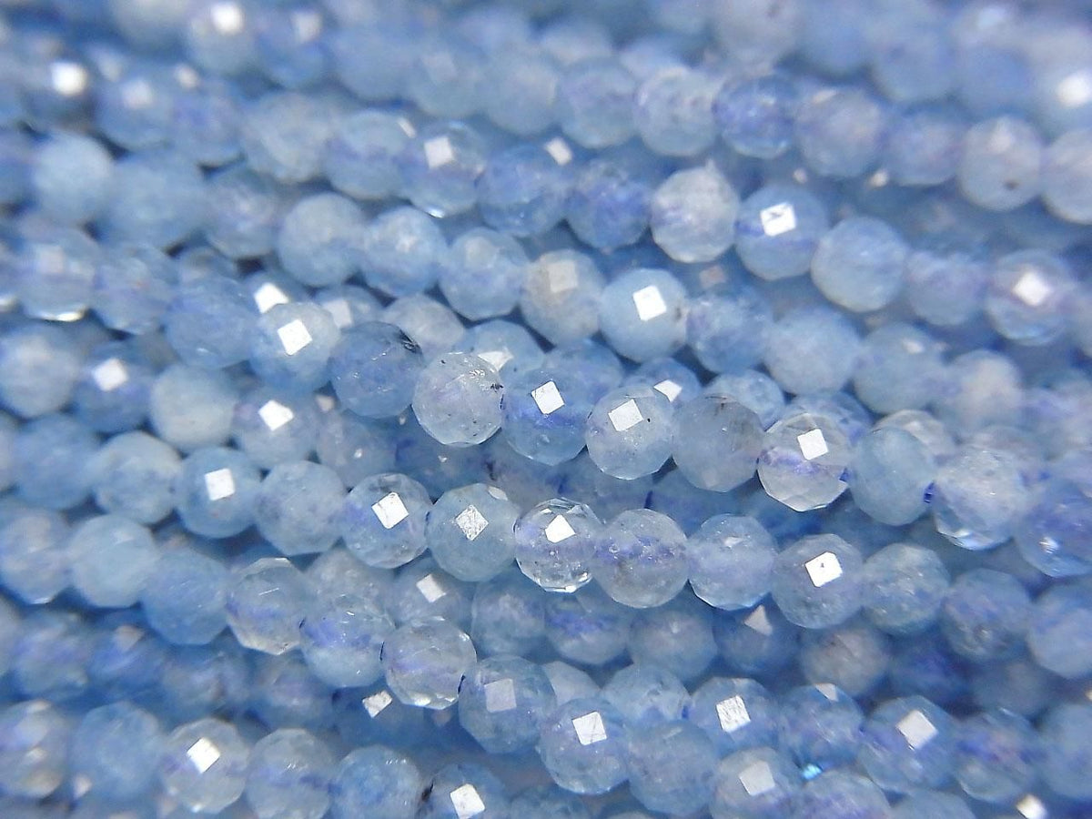 Aquamarine AAA- Faceted Round 2.5mm 1strand beads (aprx.15inch/37cm)High Quality!