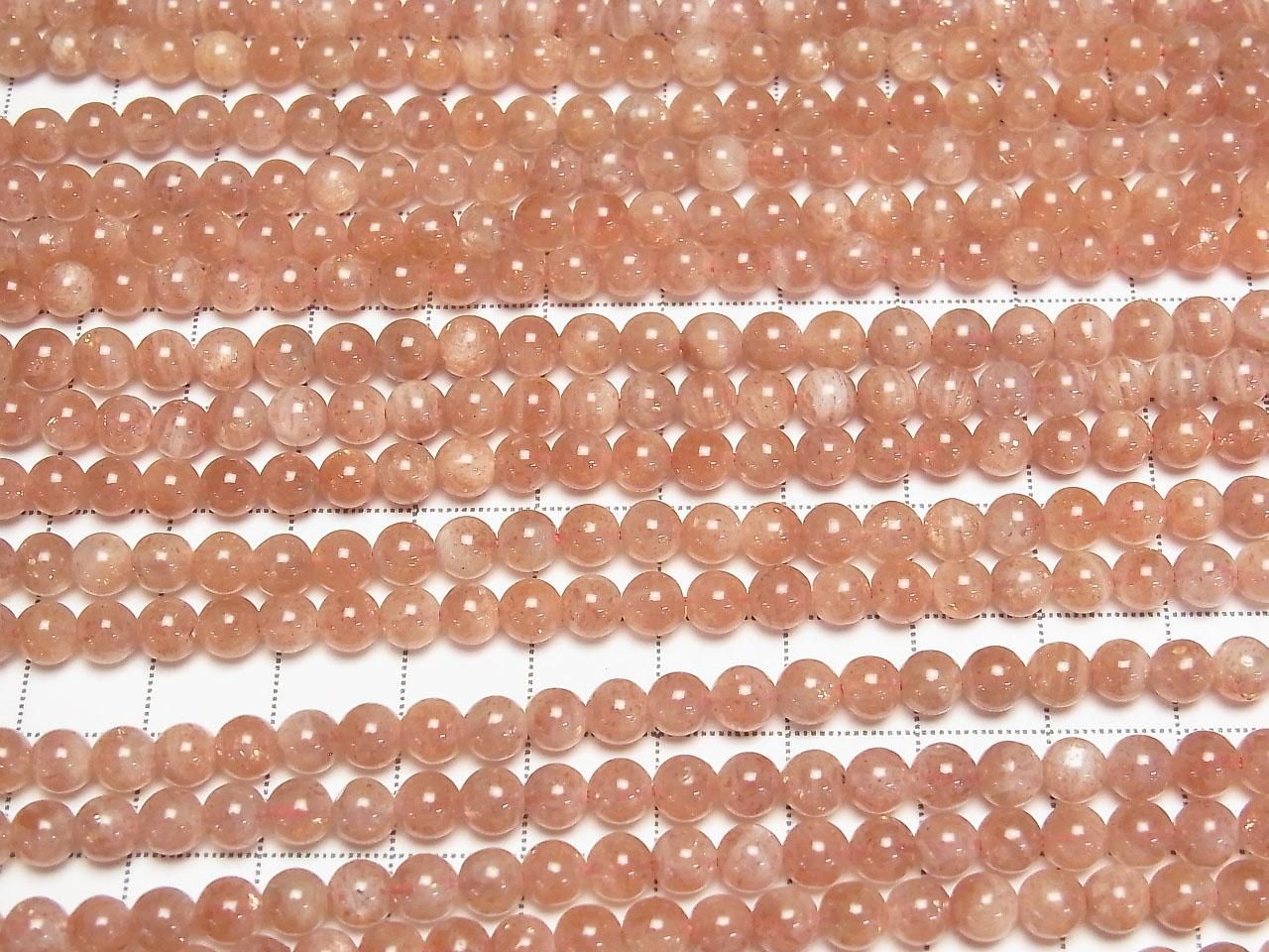 Sunstone AA+ Round 5mm 1strand beads (aprx.15inch/38cm)