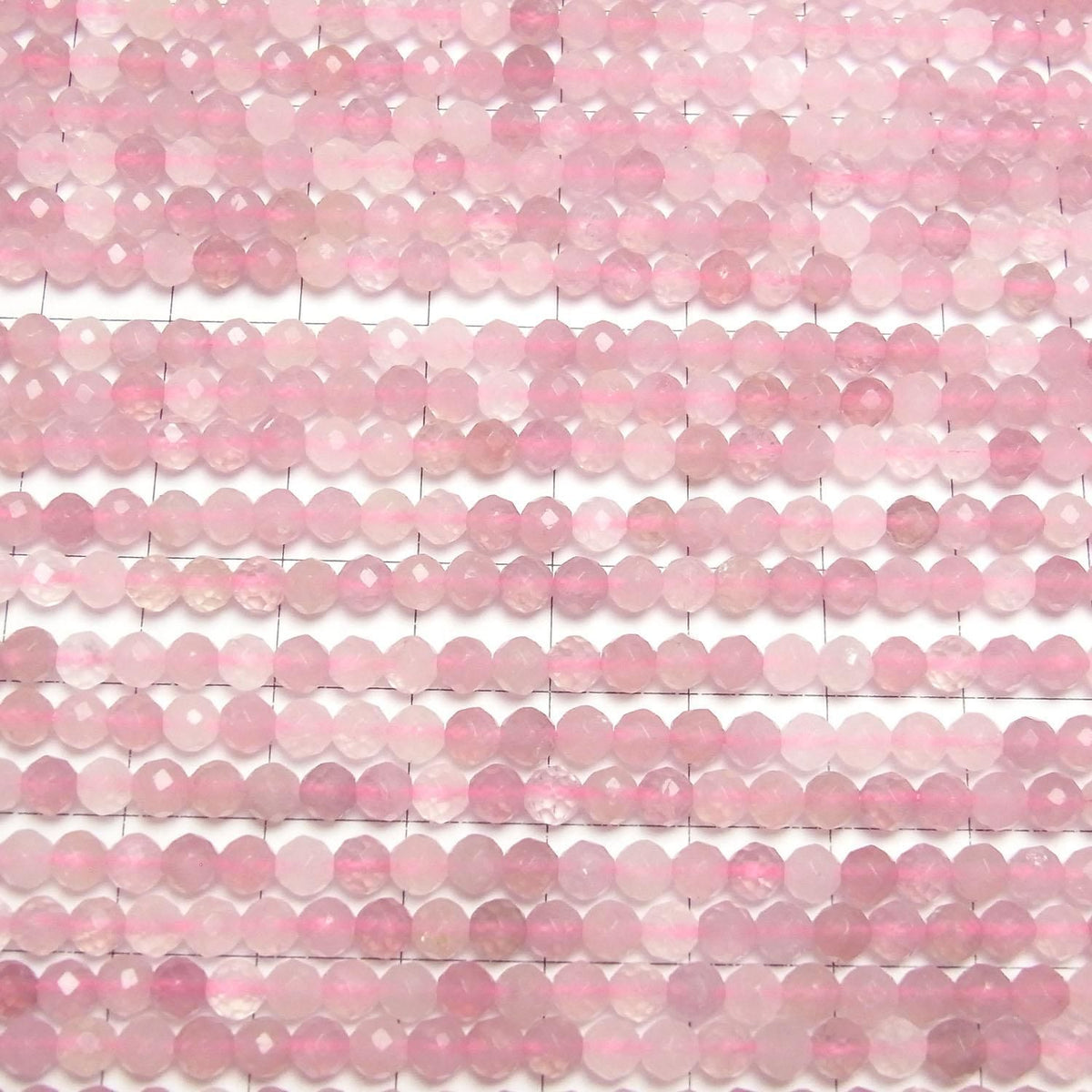 Deep Rose Quartz AA++ Faceted Round 4mm 1strand beads (approx. 15 inches/37 cm) High Quality!